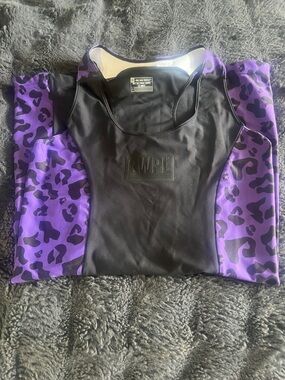 Girls Who Powerlift Black & Purple Leopard Singlet XL